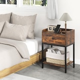 thumbnail of COSTWAY Nachttisch mit Schublade, Beistelltisch mit offenem Regal, Sofatisch mit verstellbaren Fußpads
