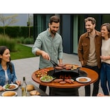 thumbnail of PURLINE Barbecue rond avec plaque en acier, grille et plateau en bois EFP59B WOOD