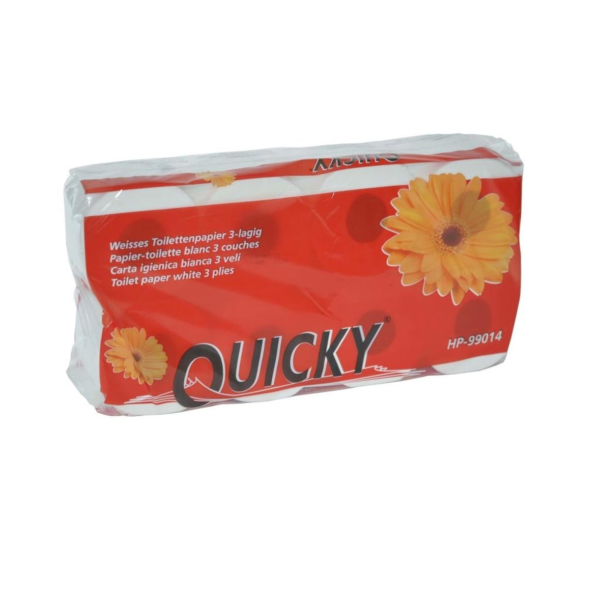 Toilettenpapier QUICKY - 3-lagig - hochweiß - 48 Rollen - 9,4 x 11 cm