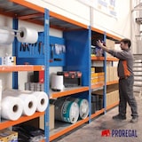 thumbnail of PROREGAL Schwerlastregal WOOD YETI FIVE | HxBxT 200x180x45cm | Fachlast 400kg | Blau-Orange | Standregal Lagerregal