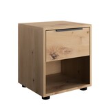 thumbnail of Comodino Camera da Letto Mobiletto 1 Cassetto 1 Ripiano Tavolino da Notte in Legno FSC Comò Mensola Salvaspazio 38x35x44 cm - Rovere