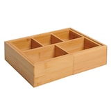 thumbnail of HOMCOM organizador de escritorio de bambú caja de almacenamiento extensible con 5-7 cajones para maquillaje oficina estudio 24,6-41x17,6x7 cm natural