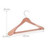 thumbnail of Relaxdays Anzugbügel Zedernholz, 5 Stück, Mottenschutz, rutschfest & stabil, breite Kleiderbügel mit Steg, 45 cm, natur