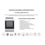 thumbnail of INFINTON Cocina Eléctrica con Horno CC-V350G, Placa 3 Zonas Vitroceramica, Horno 43 l, 4 Funciones, Blanco
