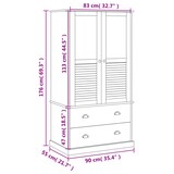 thumbnail of vidaXL Kleiderschrank VIGO Grau 90x55x176 cm Massivholz Kiefer