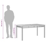 thumbnail of vidaXL Gartentisch Grau 140x80x75 cm Poly Rattan Akazienholz