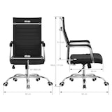 thumbnail of ML-Design Bürostuhl Schwarz Kunstleder ergonomisch, höhenverstellbar, Wippfunktion, Drehstuhl mit Armlehnen & Rollen