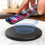 thumbnail of QI Wireless Ladestation Induktives Ladegerät mit Kabel Schwarz geeignet für iPhone Samsung Google Pixel Xiaomi und weitere Smartphones
