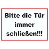 thumbnail of Schild Bitte die Tür immer schließen schwarz-weiss-rot A5 (148x210mm)