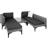thumbnail of tectake Conjunto de rattan com armação de alumínio CONSTANZA  Cinzento