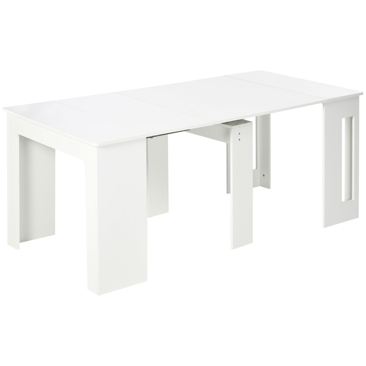 HOMCOM Mesa de Jantar Extensível para 4-6 Pessoas com Lateral Abatível Mesa Auxiliar Multifuncional 180x85x75cm Branco