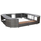 thumbnail of vidaXL Whirlpool-Umrandung Quadratisch Grau 268×268×55 cm Poly Rattan