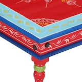 thumbnail of Table basse rouge bois de manguier massif peint à la main Modèle Floriane Moderne