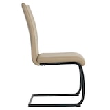 thumbnail of Möbilia Freischwinger-Stuhl 2er Set | Kunstleder | Freischwingergestell | B 42 x T 59 x H 97 cm | taupe – schwarz | 21020060 | Serie STUHL