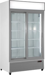 thumbnail of KLIMAITALIA Belüftete Getränkevitrine mit Schiebetüren. Türsockel aus Edelstahl. Temperatur 0°C/+10°C.  Modell CL1100V2GCSLWHITE