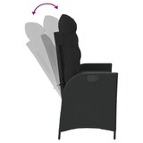 thumbnail of vidaXL Gartenbank Verstellbar mit Kissen Schwarz Poly Rattan
