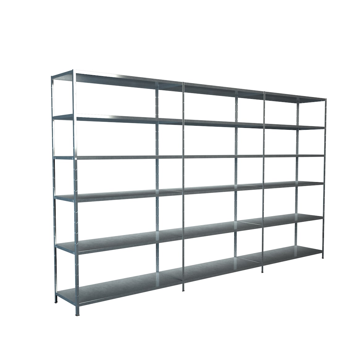 Steck-Grund-/ u 2 Anbauregale, 18 Böden, 2300x2600x350, verz.
