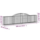 thumbnail of vidaXL Gabionen mit Hochbogen 5 Stk. 300x30x60/80 cm Verzinktes Eisen