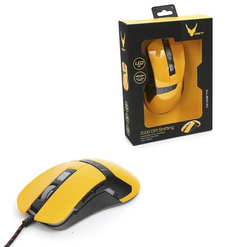 Omega Varr Raton Om-270 Gaming 1200-1600-2400-3200Dpi Amarillo