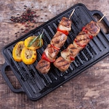 thumbnail of Victoria Plancha Cocina Hierro Fundido Curado Inducción Parrilla Reversible 33X21cm para Fuego Barbacoa, VIC-36058, Negro