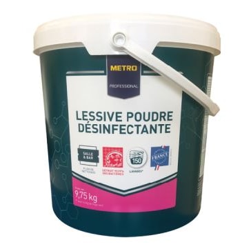 METRO PROFESSIONAL Lessive en poudre désinfectante 9.75 kg, 150 lavages
