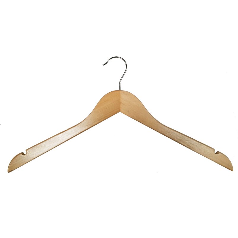 Lot de 25 cintres Vesta, en acier et bois, coloris hêtre naturel