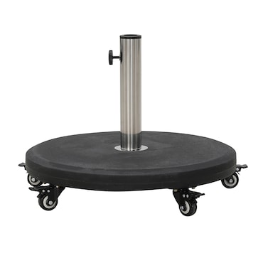 METRO PROFESSIONAL Suporte para guarda-sol com rodas, HDPE/concreto, Ø 58 x 43 cm, 30 kg, preto