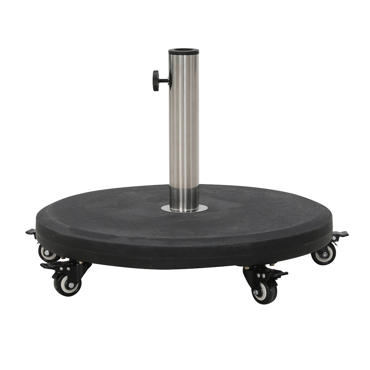 METRO PROFESSIONAL Soporte para sombrilla con ruedas, HDPE/hormigón, Ø 58 x 43 cm, 30 kg, negro