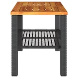 thumbnail of vidaXL Gartentisch Schwarz 70x38x42 cm Poly Rattan Akazienholz