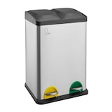 thumbnail of SVITA TC2X20 Kücheneimer Office 40L Trennmülleimer Mülltrennung Edelstahl Silber