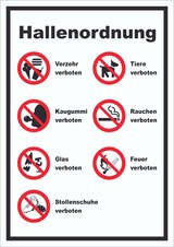 thumbnail of Schild Hallenordnung hochkant A0 (841x1189mm)