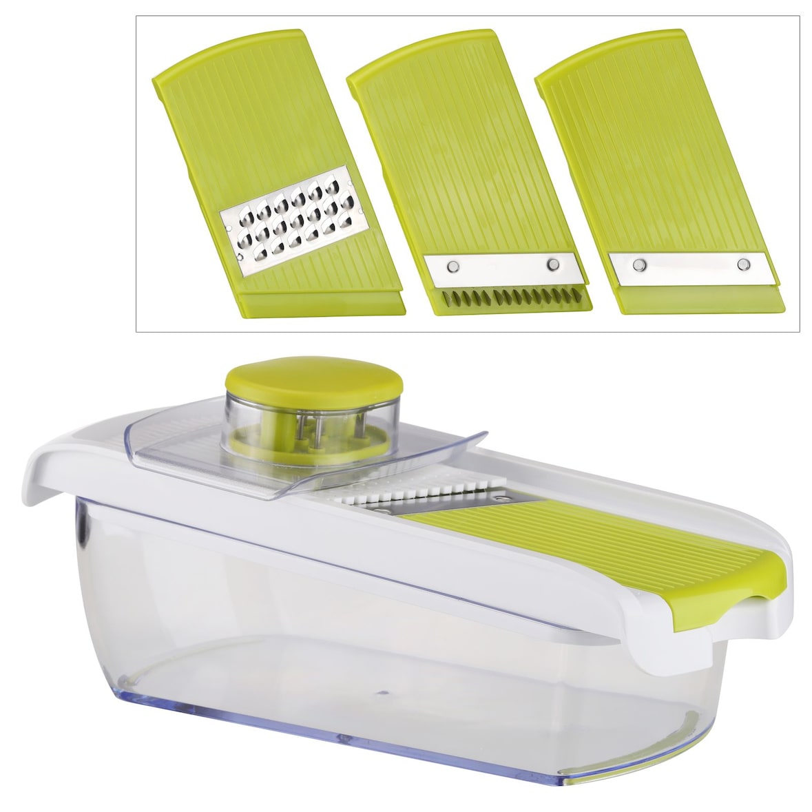 Gemüsereibe Set, Aufsätze & Auffangbehälter