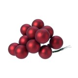 thumbnail of 12 Glaskugeln am Draht 2cm Weihnachtskugeln Spiegelbeeren zum Basteln bordeaux