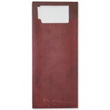 thumbnail of 520 Serviettentaschen Bestecktaschen Sacchetto bordeaux weinrot 85x200mm inkl. Serviette 40x40cm 2lg weiß