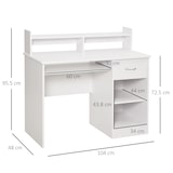thumbnail of Scrivania Compatta Computer in Legno Bianco Ripiano Tastiera