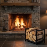 thumbnail of Relaxdays Kaminholzregal, Metall, modern, HBT: 36x43x35,5 cm, Brennholzregal Feuerholz, Stapelholz & Brennholz, schwarz
