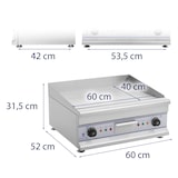 thumbnail of Royal Catering - Royal Catering Plancha Electrique RCG 60 (longueur 60 cm, 2 x 3.200 W, lisse, protection antiéclaboussures, dispositif