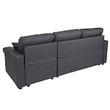 thumbnail of Ecksofa mit Bettkasten HWC-L17, Couch Sofa L-Form, Liegefläche Nosagfederung 228cm ~ dunkelgrau
