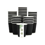 thumbnail of DeinPack 200 Riffelbecher schwarz 300 ml doppelwandig  to Go Pappbecher aus schwarzem Kraftkarton  Kaffeebecher