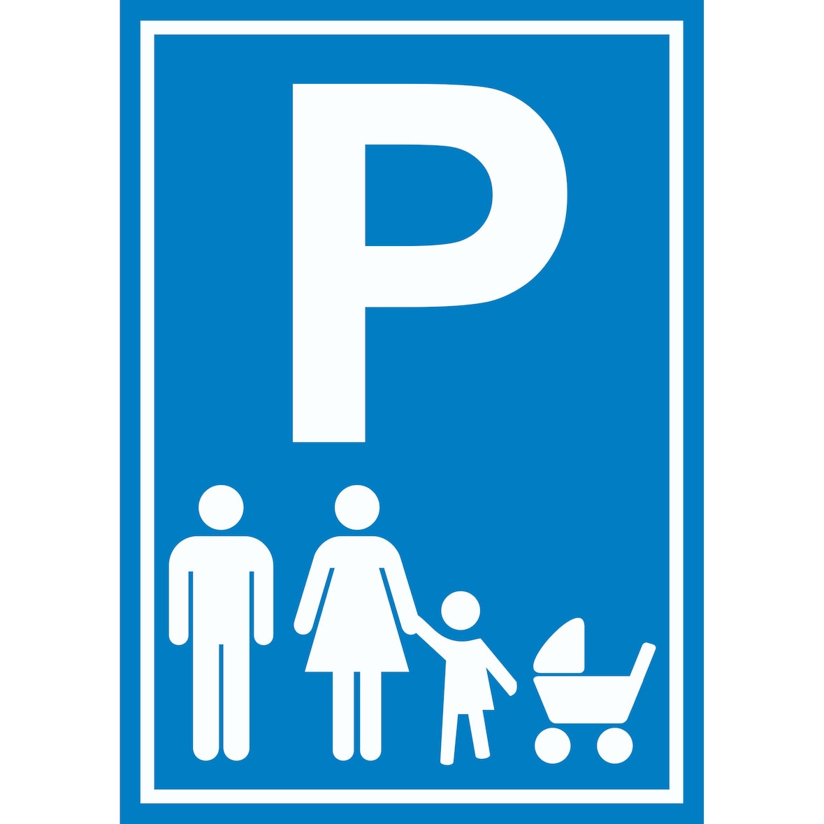 Parkplatz Eltern Kinderwagen Schild A2 Rückseite selbstklebend