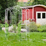 thumbnail of Relaxdays Rosenpavillon Metall, Rankhilfe für Kletterpflanzen, Garten, dekorativer Rankpavillon, HBT 250x160x160cm, weiß