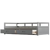 thumbnail of Ausziehbares Schlafsofa 90/180x200 cm aus Kiefernholz mit Stauraum – Elegantes Design und hoher Komfort Grau