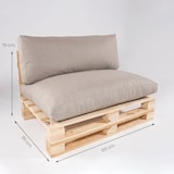 thumbnail of Palete de sofá com almofadas, pinho novo, Poliéster 250 gr, Cor Castanho Olefina, 120x80x70