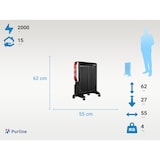 thumbnail of PURLINE Radiador eléctrico de bajo consumo MICA 2000 W con ruedas y termostato MR2000B