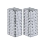 thumbnail of PROREGAL SuperSparSet 16x Eurobox NextGen Economy mit Scharnierdeckel & schwarzen Verschlüssen, Griffe zu, HxBxT 12x30x40cm, 11L, Eurobehälter, Box