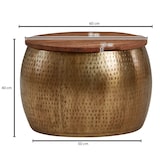 thumbnail of Couchtisch FineBuy Sofatisch Rund Metall Ø 60 cm Tisch Stauraum Wohnzimmertisch