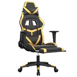 thumbnail of vidaXL Gaming-Stuhl mit Fußstütze Schwarz und Golden Kunstleder