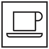 thumbnail of Aufkleber I Türschild Piktogramm Cafeteria, Folie, selbstklebend, 150x150mm