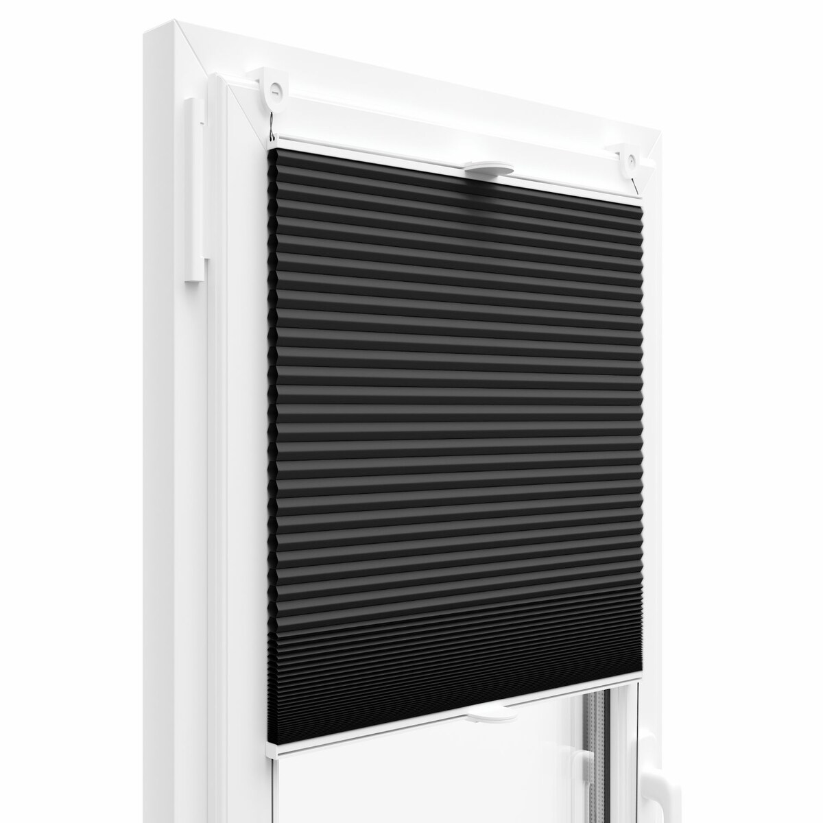 THERMO WABENPLISSEE 100% VERDUNKELND FALTROLLO JALOUSIE (Schwarz PM11, 50x150 cm)