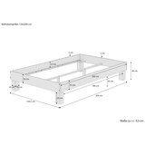 thumbnail of Holzbett breites Einzelbett 120x200 Buche Bettrahmen Futonbett Zubehör wählbar  V-60.87-12W ohne Zubehör